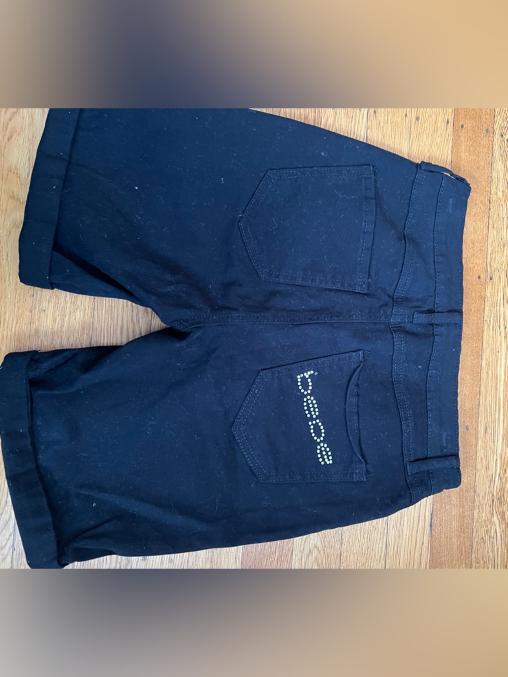 Black BebeShorts with bedazzled Back Pocket